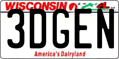 WI license plate 3DGEN