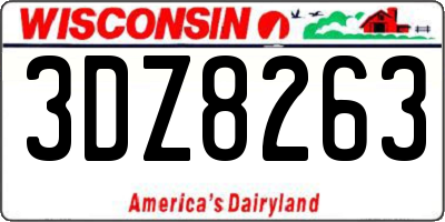 WI license plate 3DZ8263