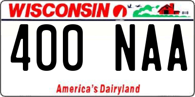 WI license plate 400NAA