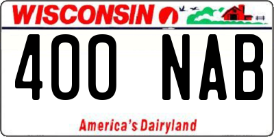 WI license plate 400NAB