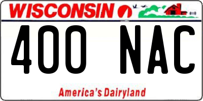 WI license plate 400NAC