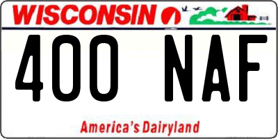 WI license plate 400NAF