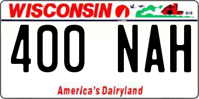 WI license plate 400NAH