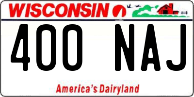 WI license plate 400NAJ
