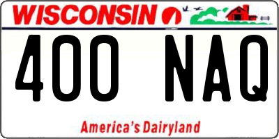 WI license plate 400NAQ