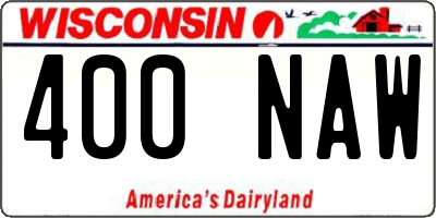 WI license plate 400NAW