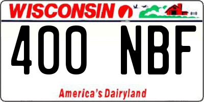 WI license plate 400NBF