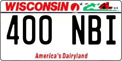 WI license plate 400NBI