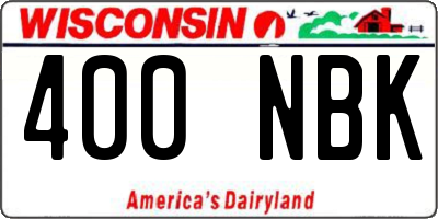 WI license plate 400NBK