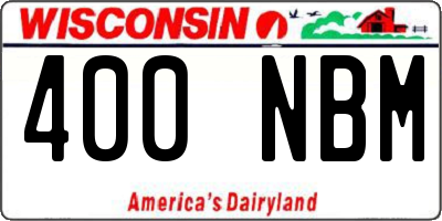 WI license plate 400NBM
