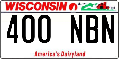 WI license plate 400NBN