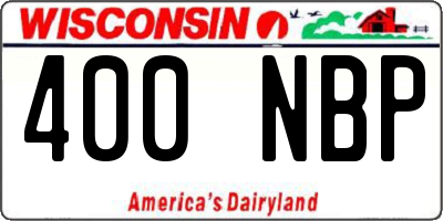 WI license plate 400NBP