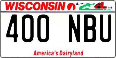 WI license plate 400NBU