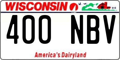 WI license plate 400NBV