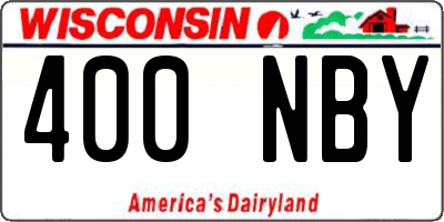 WI license plate 400NBY