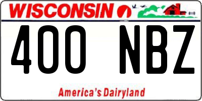 WI license plate 400NBZ