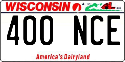 WI license plate 400NCE
