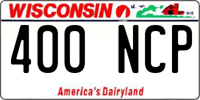 WI license plate 400NCP