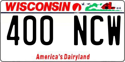 WI license plate 400NCW