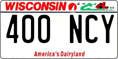 WI license plate 400NCY