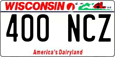 WI license plate 400NCZ