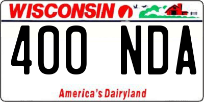 WI license plate 400NDA