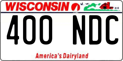 WI license plate 400NDC