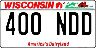 WI license plate 400NDD