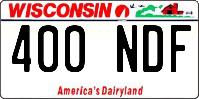 WI license plate 400NDF