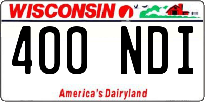 WI license plate 400NDI