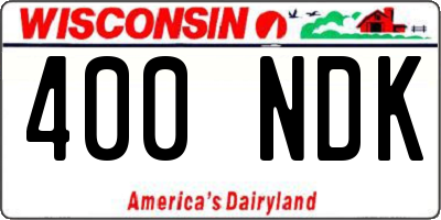 WI license plate 400NDK