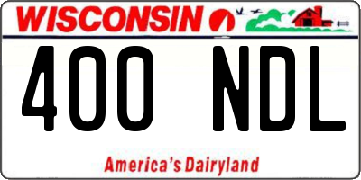 WI license plate 400NDL