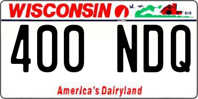 WI license plate 400NDQ