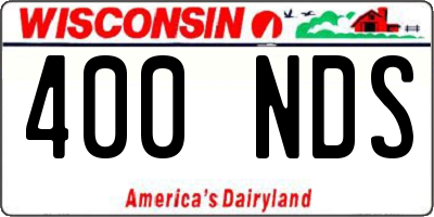 WI license plate 400NDS