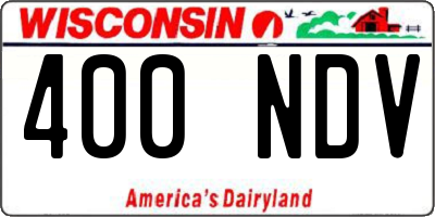 WI license plate 400NDV