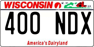 WI license plate 400NDX