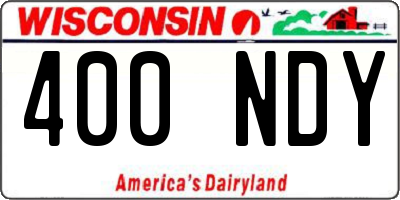 WI license plate 400NDY