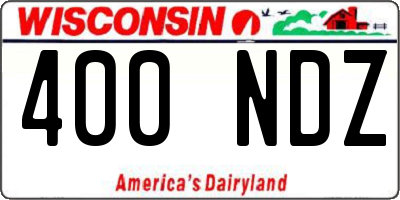 WI license plate 400NDZ