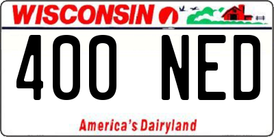 WI license plate 400NED