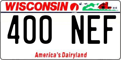 WI license plate 400NEF