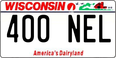 WI license plate 400NEL