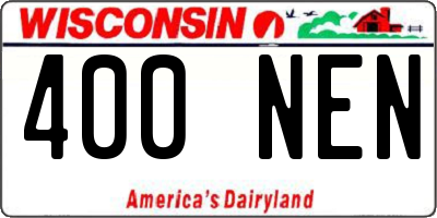 WI license plate 400NEN