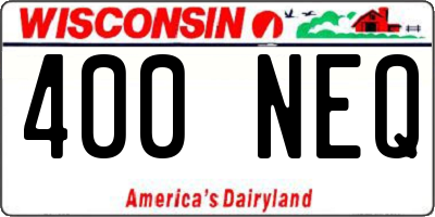WI license plate 400NEQ
