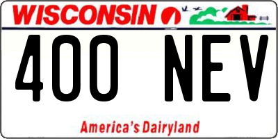 WI license plate 400NEV