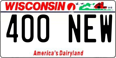 WI license plate 400NEW