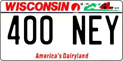 WI license plate 400NEY