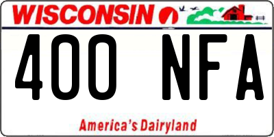 WI license plate 400NFA