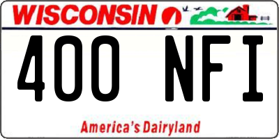 WI license plate 400NFI