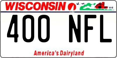 WI license plate 400NFL