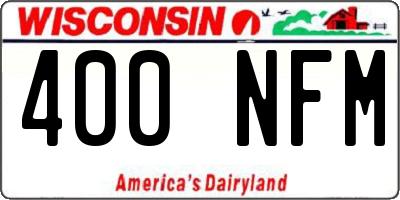 WI license plate 400NFM